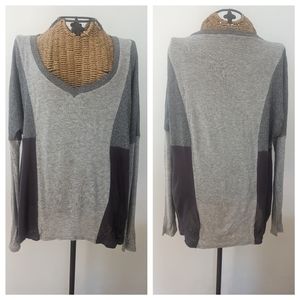 Ella Moss silver color block shirt S